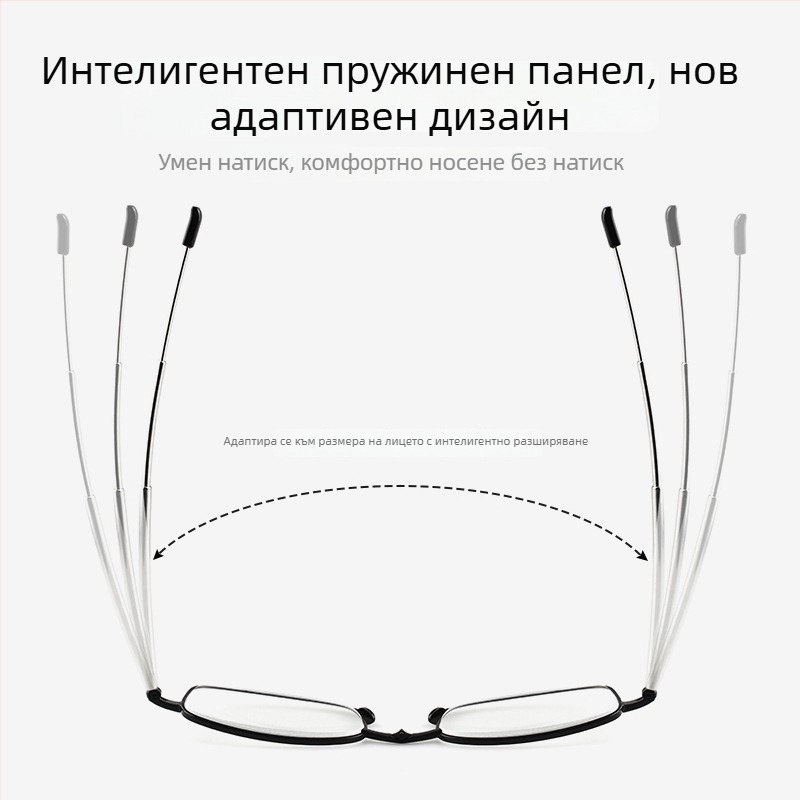 Очила за четене с PC лещи, анти синя светлина и антирадиация, метално-PC рамка с пълен корпус, квадратна форма, модел LH002