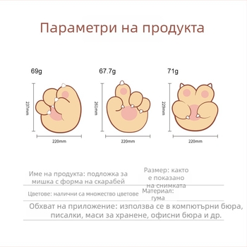 Подложка за мишка Claw Alien – малка подложка, мат от смола, анти-плъзгане, инжекционно формована, с отпечатано лого