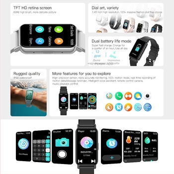 Умна гривна с мониторинг на сърдечната честота, измерване на кръвното налягане, кислород в кръвта, броене на крачки и мониторинг на съня