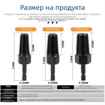 FURONGHUA извличател за резби на водопровод – за счупени резби във водопровод, стомана 45, британски формат, комплект 1, за домакинство