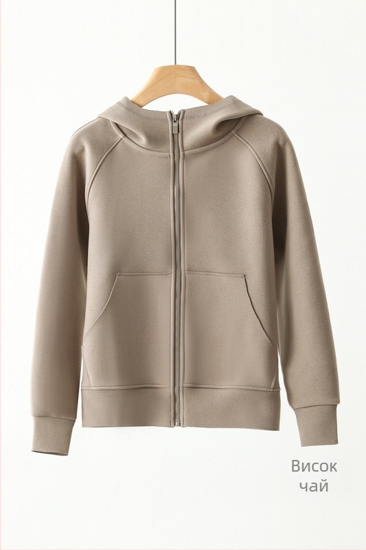 Дамска качулна ветровка от Musi Velvet, полиестер-спандексова смес, екстра дебела, цип, ежедневен стил