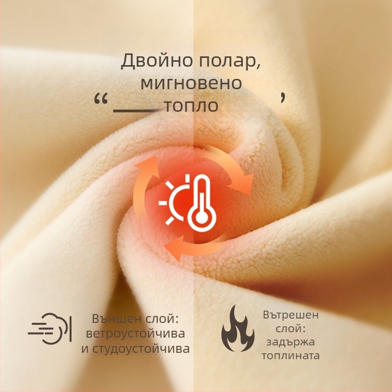 Детско палто с поларена подплата и качулка за есенно-зимния сезон, унисекс, къс модел, двустранен флис