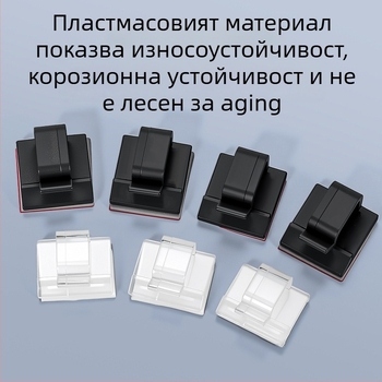 Клип за управление на кабели с адхезивна основа, модел VHB3M/WCL-4-5, за мрежови кабели LAN