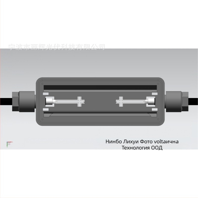 Фотоволтаична кутия за свързване с лентовидно тяло, водоустойчива, с уплътнение, лека за външна употреба