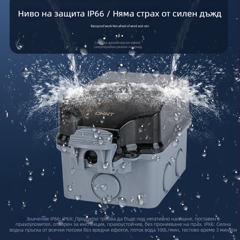 Външна водоустойчива кутия за ключове и контакти, IP66, повърхностно монтирана, заключваща, PC/ABS корпус