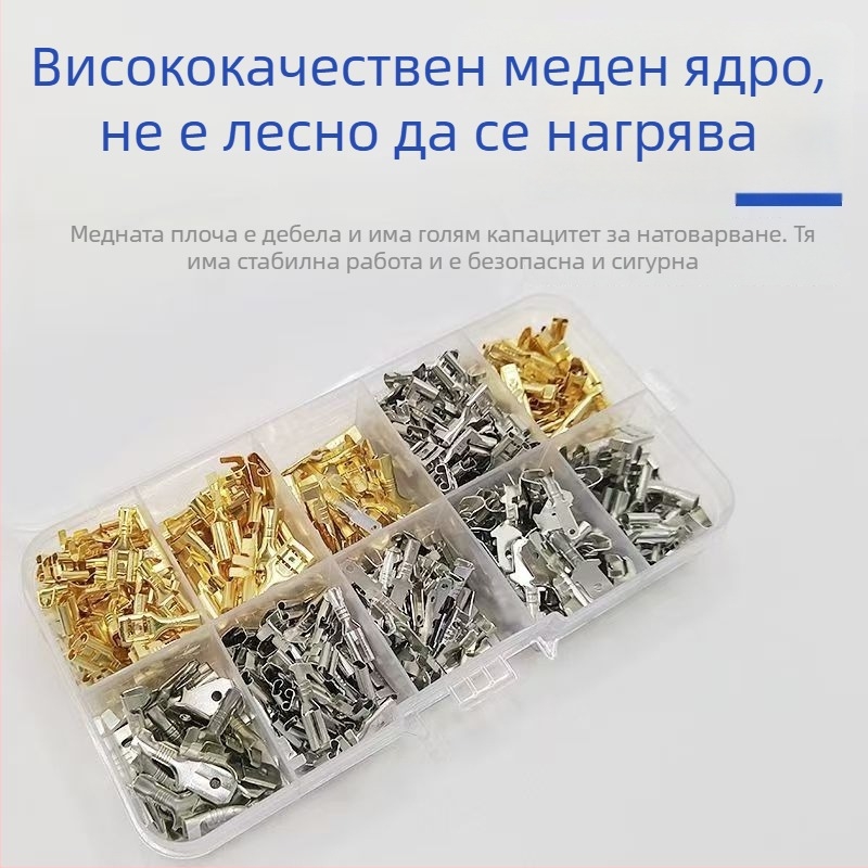 Клемен блок за меден проводник, щепселно включване, прав тип, модел: терминал за студено пресоване
