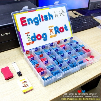 Магнитни английски букви за ранно образование — помощник за правопис по английски, марка Magnetic Hui Duck, за деца 4-6 г