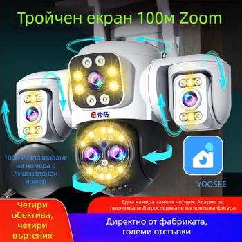 Сферична камера за наблюдение (360° обзор; 0.001 lux минимална осветеност; универсална вътрешна/външна употреба; аларма; 12V захранване)