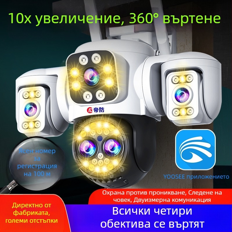 Сферична камера за наблюдение (360° обзор; 0.001 lux минимална осветеност; универсална вътрешна/външна употреба; аларма; 12V захранване)