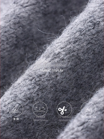 Пуловер от полиестер с жакардов геометричен модел Fair Isle, кръгло деколте и дълги ръкави.