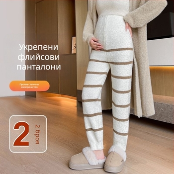 Бременни пижамни панталони за есенно-зимния сезон, Regular дебелина, въздушно памучно-полиестер смес (<30%), поддържат топло, Jinghe