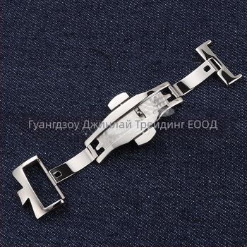 Закопчалка за часовник от неръждаема стомана със двойно натискане за кожени каишки