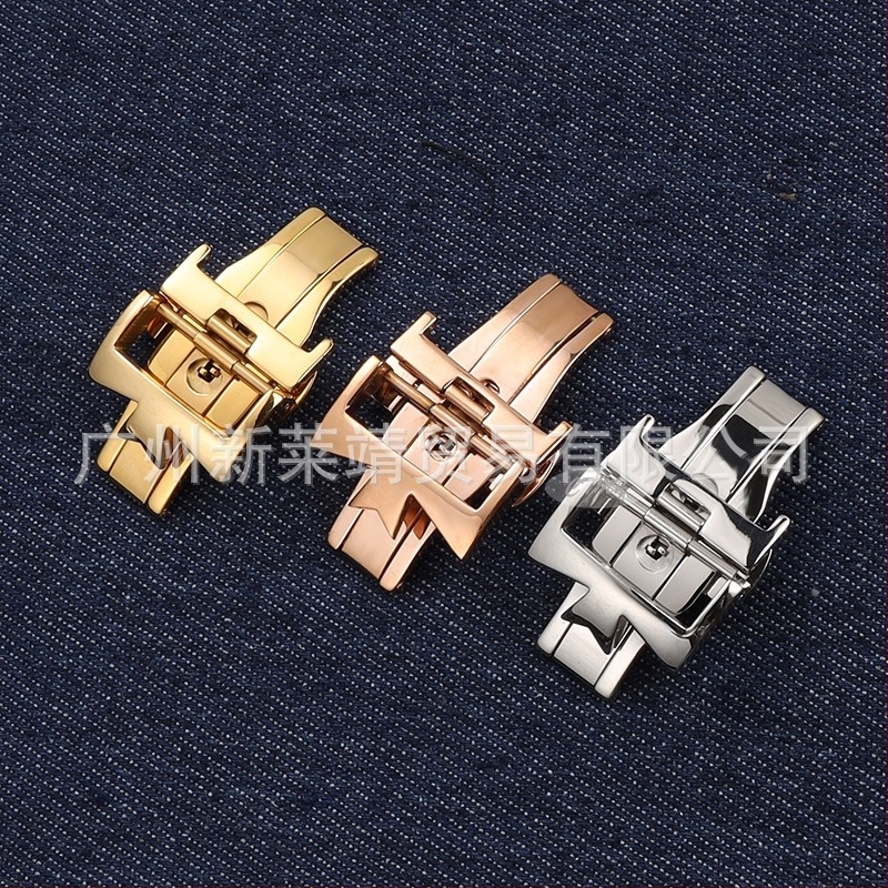 Закопчалка за часовник от неръждаема стомана със двойно натискане за кожени каишки