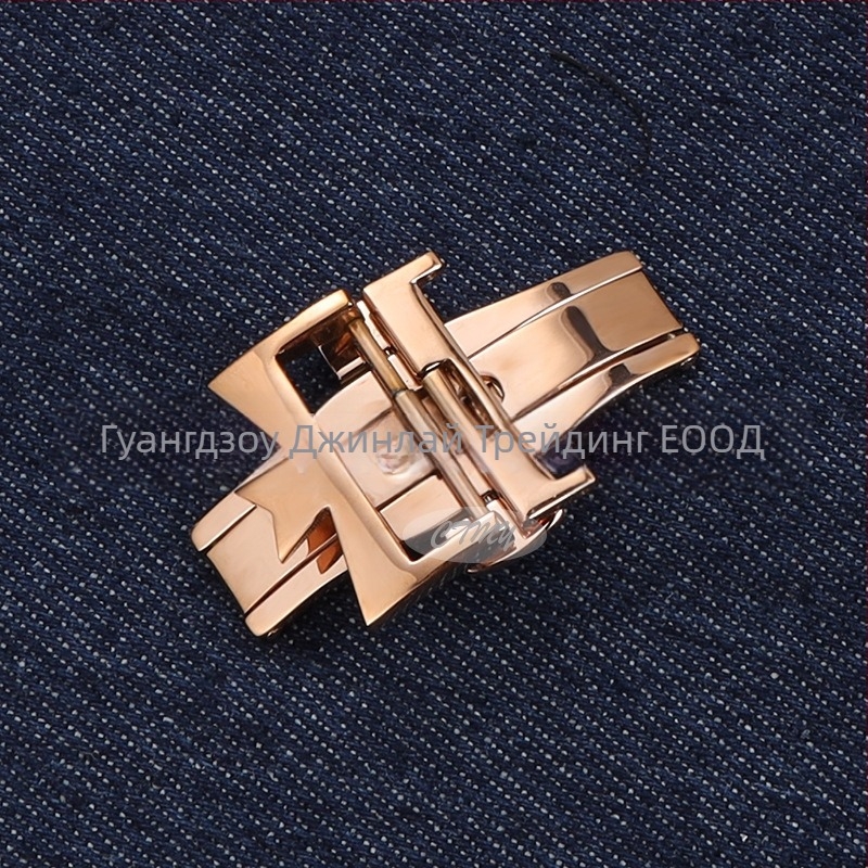 Закопчалка за часовник от неръждаема стомана със двойно натискане за кожени каишки