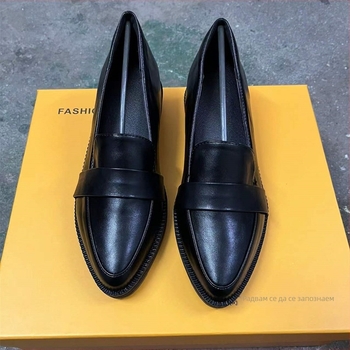 Дамски лофери с повишаване на височината, подплатени с флис, остър нос, PU горна част, клиновидна подметка