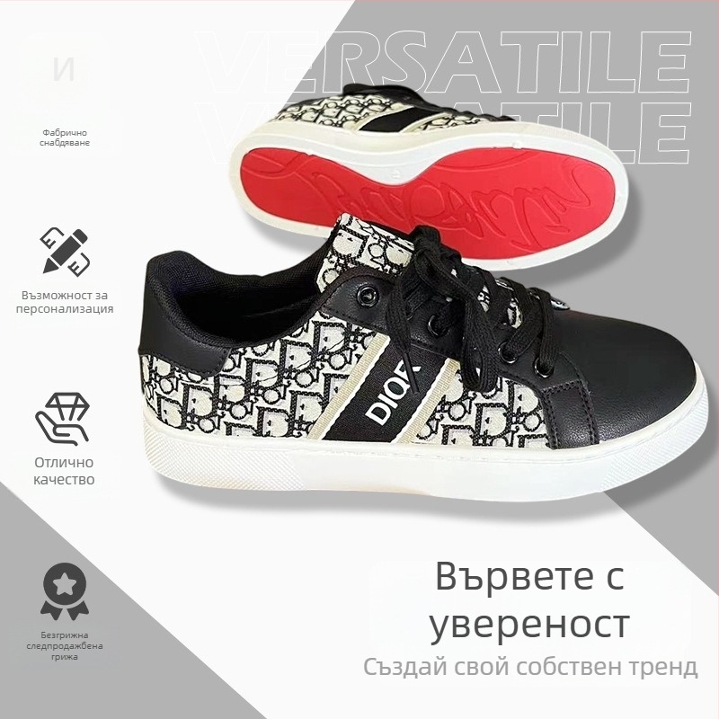 Ежедневни мъжки маратонки с микрофибърна кожена горна част, кръгъл нос, нисък връх, гумена подметка