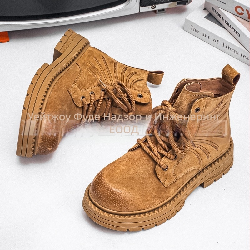 Martin ботуши: горна част свинска кожа, дебела гумена подметка, средна височина на ботуша, дишаща подплата от мрежа, връзки отпред, есен 2025