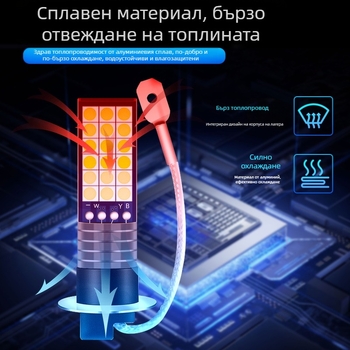LED светлини за мъгла за автомобили – триецветни, модел 3030, 12V, алуминиев корпус
