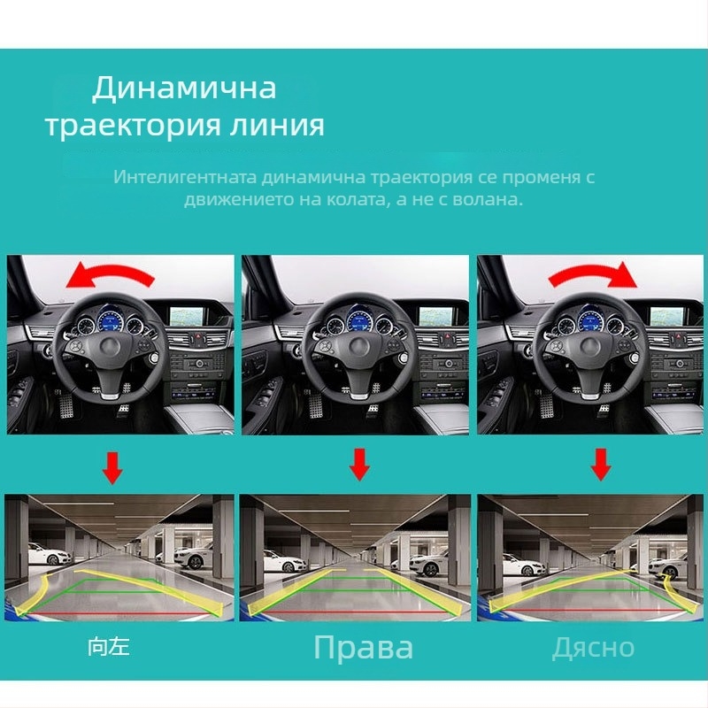 Обратна камера за задно виждане с AHD 720P/1080P динамична траектория, рибешко око, 170° ъгъл, IP68