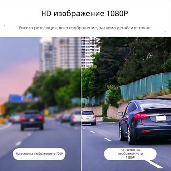 Видеорегистратор за кола с предна и задна камера — 1080P, нощно виждане, 60fps, AHD видео, 120° ъгъл
