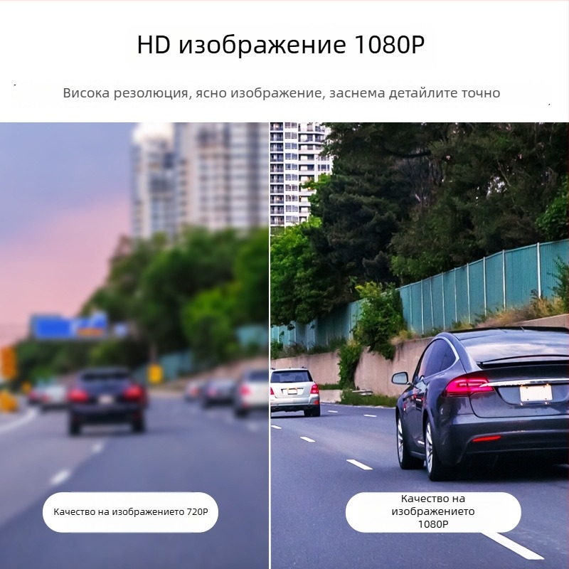 Видеорегистратор за кола с предна и задна камера — 1080P, нощно виждане, 60fps, AHD видео, 120° ъгъл