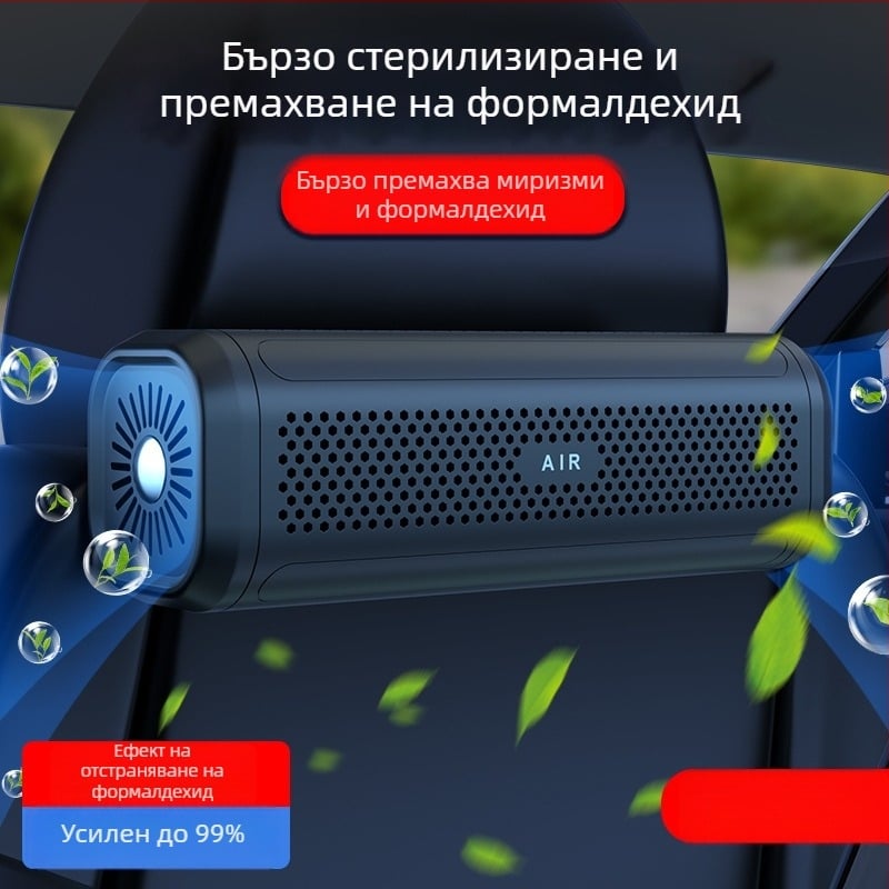 Автомобилен въздухоочистител с активен въглен и KMnO4 топчета – премахване на формалдехид, 300 г, ABS корпус