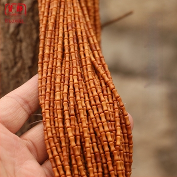 Дървена гривна с 108 мънини и бамбукови сегменти за DIY аксесоари и висулки към ключодържател