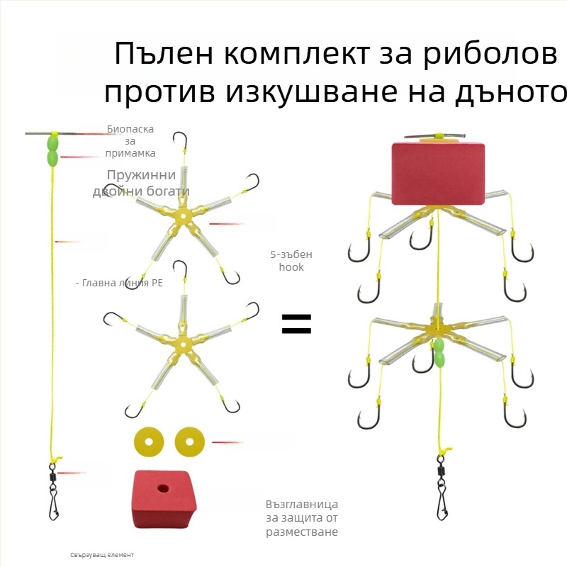 Сет куки за риболов на река – анти-дън дизайн, квадратни куки за риболов за карап и голям карп, 8–15 куки, кутия 500 бр