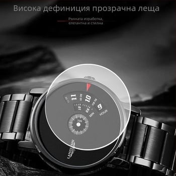 Мъжки ултра тънък водоустойчив кварцов часовник с голям циферблат, движение SL68 Morning Dragon, стоманена каишка, водоустойчивост до 50 м