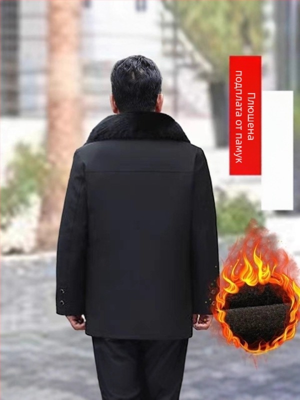 Мъжко памучно подплатено зимно яке за възрастни, с подвижни ръкави, лацерова яка, екстра дебело, еднобортово закопчаване, средна до дълга дължина