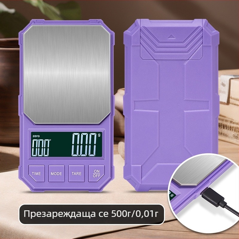 Високопрецизна електронна везна за кафе за ръчно варене с автоматичен таймер, капацитет 2 кг, електронно измерване, захранване: презареждаща се батерия или AA батерия