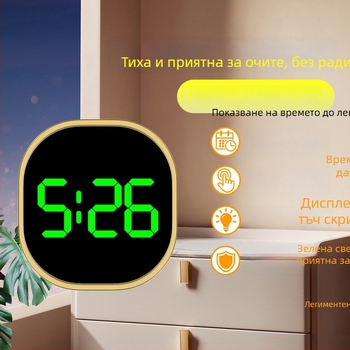 Автомобилен вътрешен електронен часовник с светещ дисплей, световно време и дата (електронен механизъм; овален циферблат; корпус от сплав; каишка от керамика)