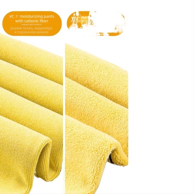 Дамски Chenille леггинси с висока талия, подплатени с флис, свободна кройка, средна плътност, еластичен спандекс