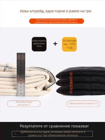 Дамски топли дебели леггинси с вътрешно флисово покритие, стил pencil, материя: вискоза 69.3%/найлон 26.1%/спандекс 4.6%, дебели и топли, зима 2025, висока еластичност