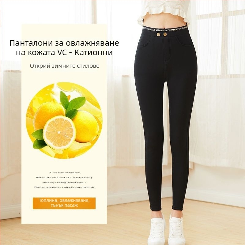 Chenille дамски панталони, подплатени с флис, висока талия, свободна кройка, средна дебелина, топлят, пролет 2025