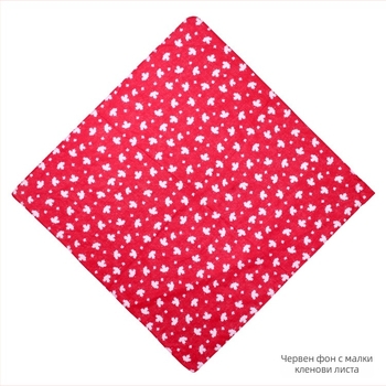 Памучен квадратен шал с листен модел, унисекс, принтиран