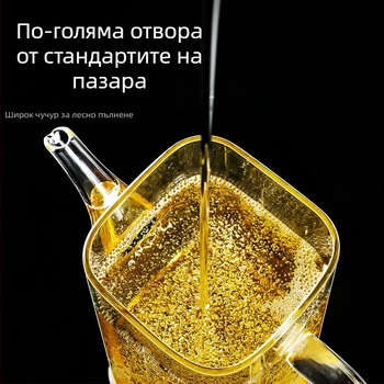 Hyvar стъклена маслена кана, против протичане, кухненска бутилка за подправки – соев сос, оцет и олио