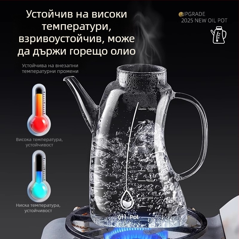 Стъклена бутилка за олио, скандинавски стил, автоматично отваряне и затваряне, Giant chen