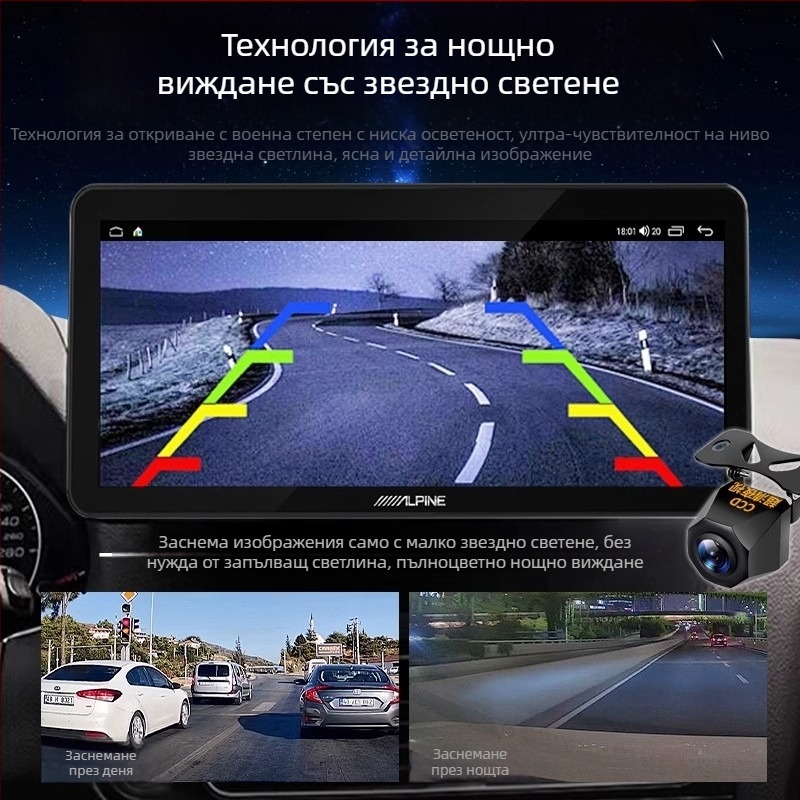 Dash камера AHD 1080p, 170° широк ъгъл, 12V захранване, корпус от цинкова сплав, Sony 1080p задна камера