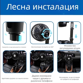 Автомобилен вентилатор за държач на чаши – ABS корпус, модел Xc-sbj38, код на продукта Xc-sbj38, монтиране на табло, марка XCLPF
