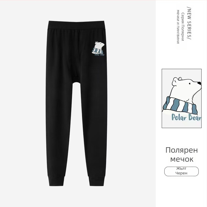 Мъжки памучни термални долни панталони за есен-зима, еднослойни, 100% памук, дишащи, средна топлина, 181–200 g/m², за мъже 18–40 г