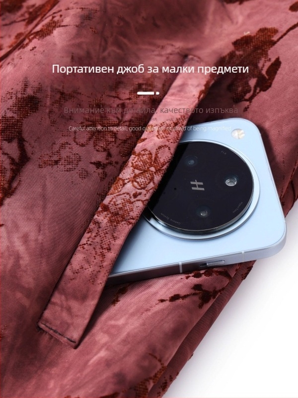 Дамско палто от изкуствен пух - флорален принт, елегантен стил за делово облекло, съдържа 94% полиестер и 6% еластан, без гладене