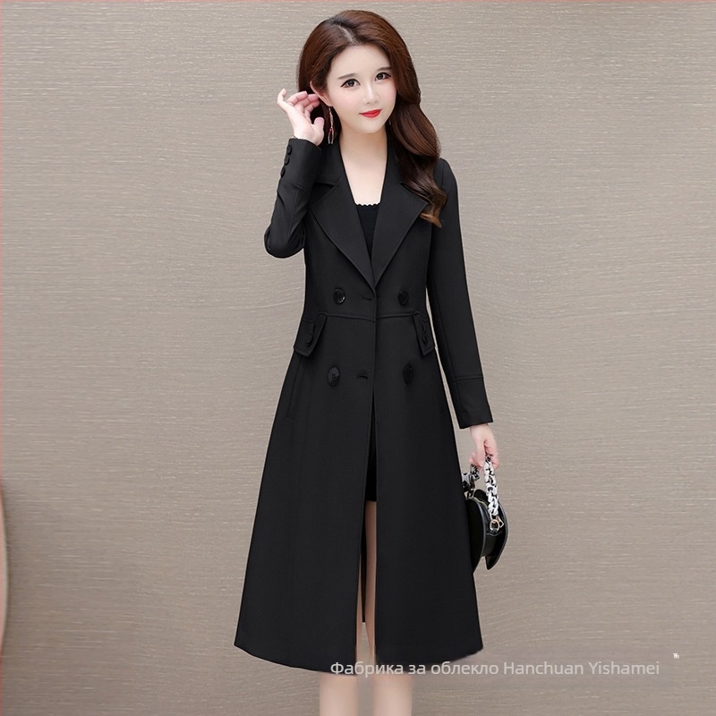 Дамски тренчкот, Slim-Fit, полиестер (70–80%), 3D ефект, средна дължина (65–80 см)