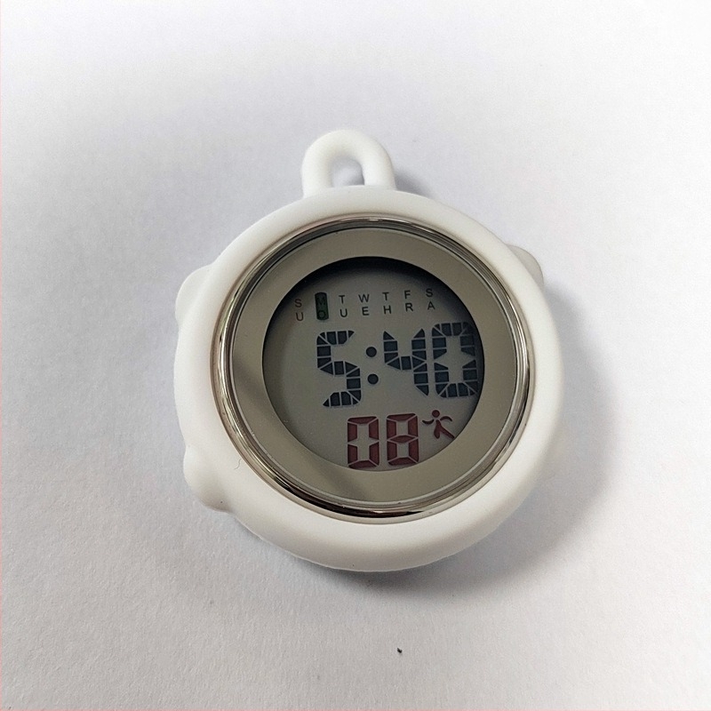 Портативен електронен часовник с аларма, подсветка и седмичен календар; силиконова каишка, минерално подсилено стъкло