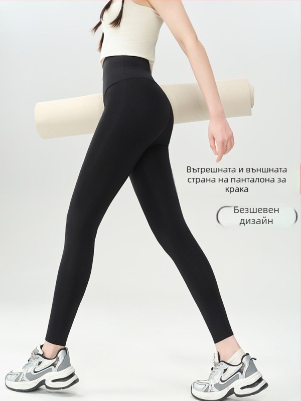 Дамски леггинси за йога – полиестер/найлонова смес (50–70% полиестер), висока еластичност, дължина 9/10, тесен силует, есен 2025