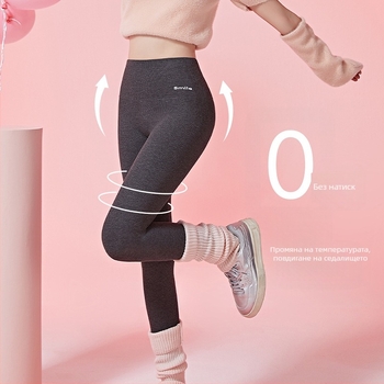 Памучни легинзи за йога, висока талия, стегнато прилепване, плътни за зимата, смес памук-еластан