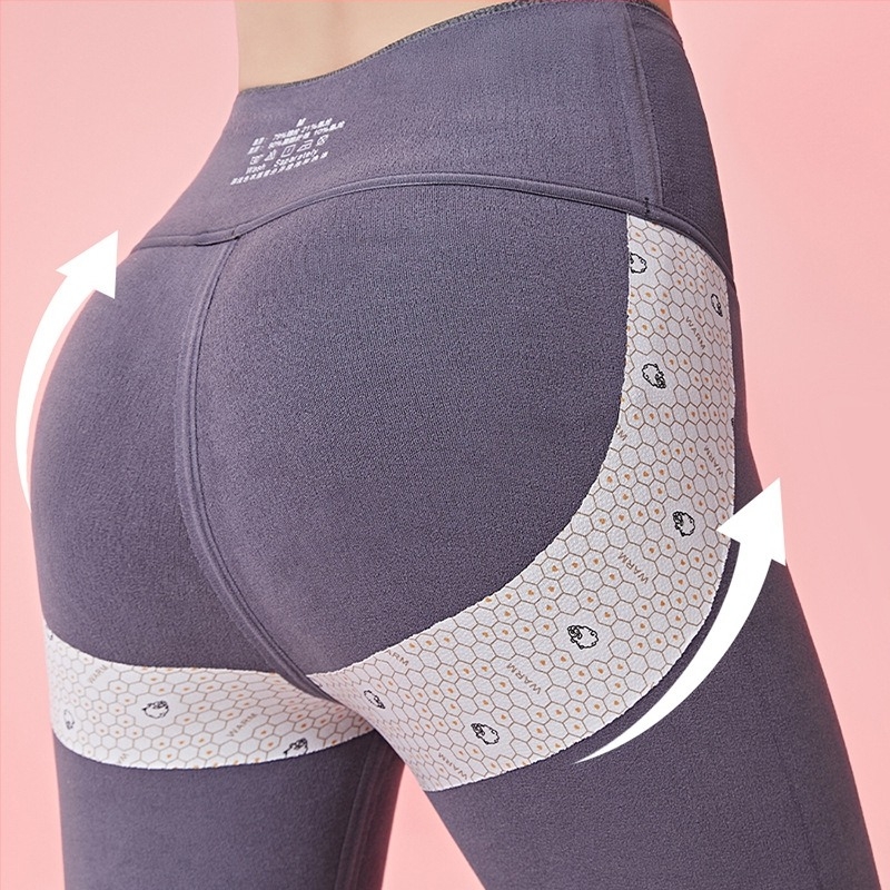 Памучни легинзи за йога, висока талия, стегнато прилепване, плътни за зимата, смес памук-еластан