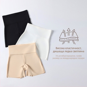 Дамски безшевни леггинси с висока талия, дишащи, 3/4 дължина, тънък силует
