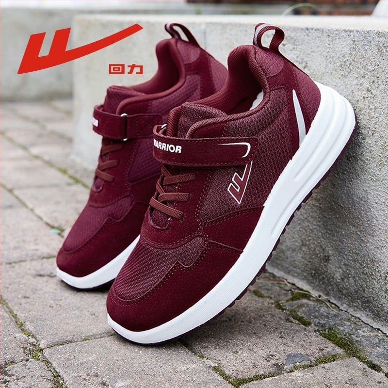 Унисекс обувки за ходене с горна част от изкуствена кожа и плат, кръгла носка, есенен модел, Warrior Hui Li
