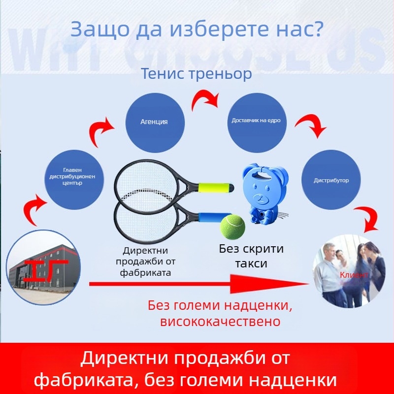 Meipin Dragon Тенис треньор — рамка от алуминиева сплав, нейлонови конци, самостоятелна тренировка с лента за отскок, комплект за начинаещи